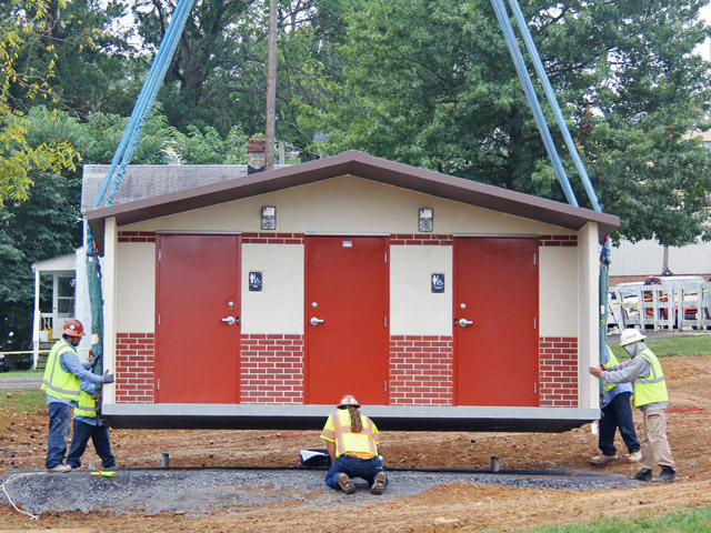 Eva Walker restrooms placing