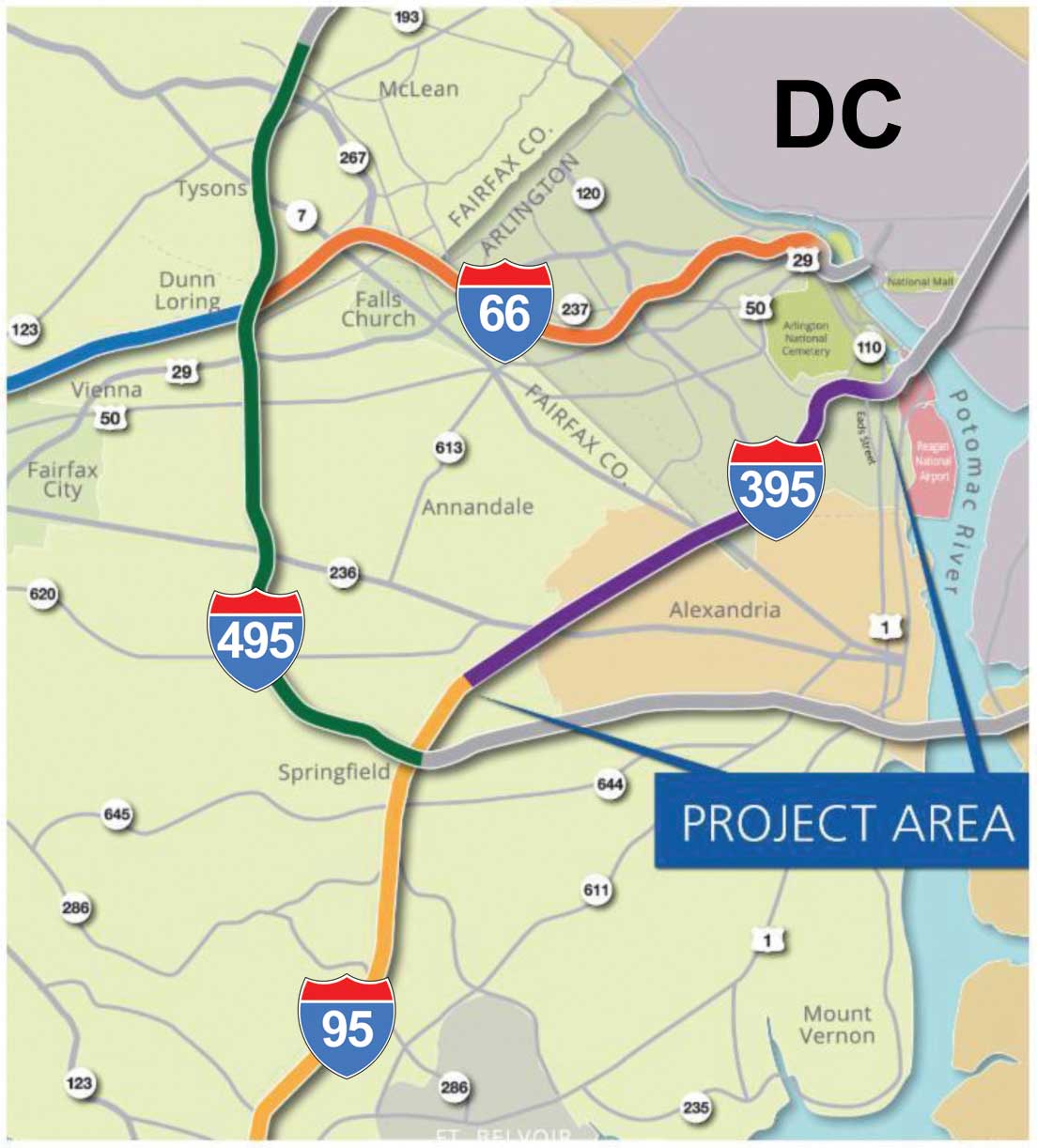 VDOT I 395 express lane project Smith Midland