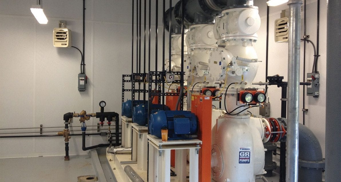 Inside the Easi-Set Building at North Fork Pump Station