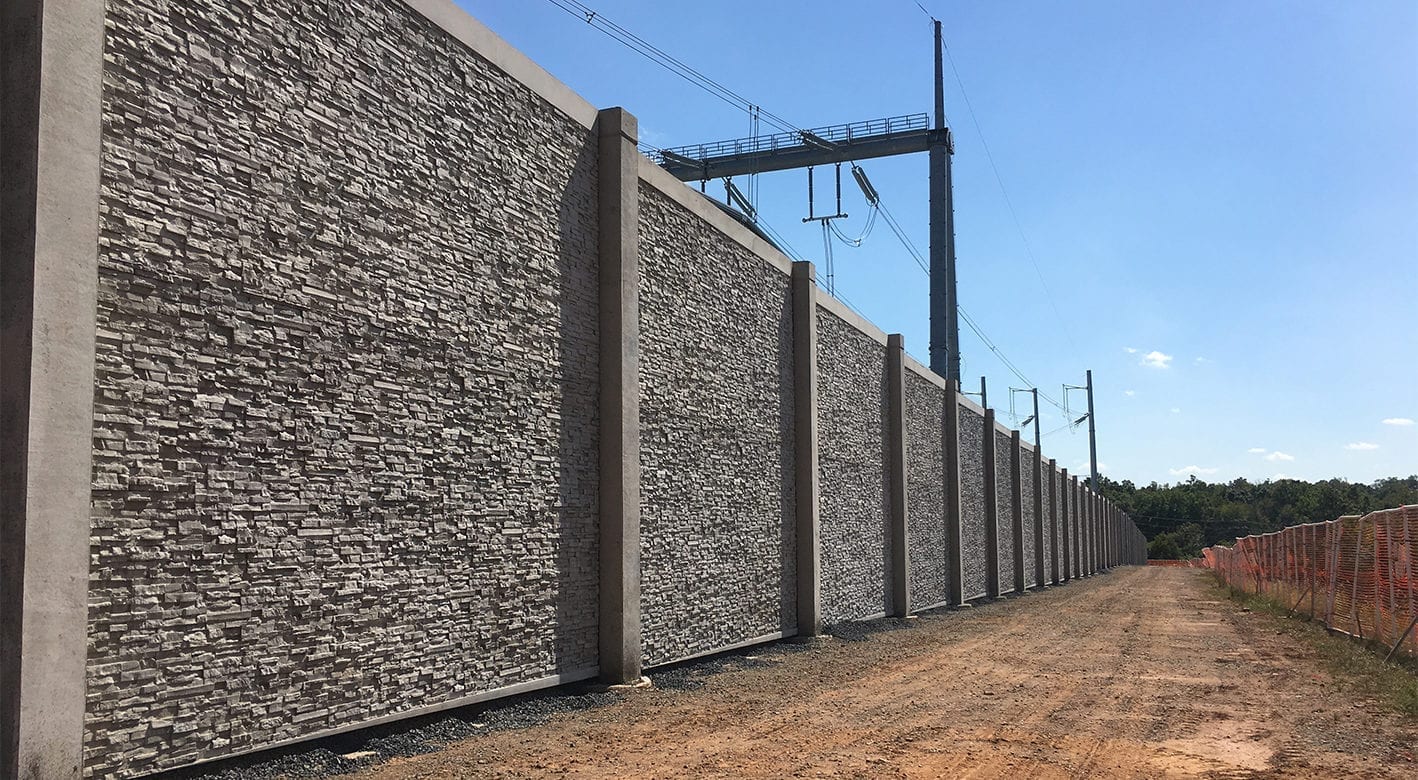 Industrial Sound Wall being installed