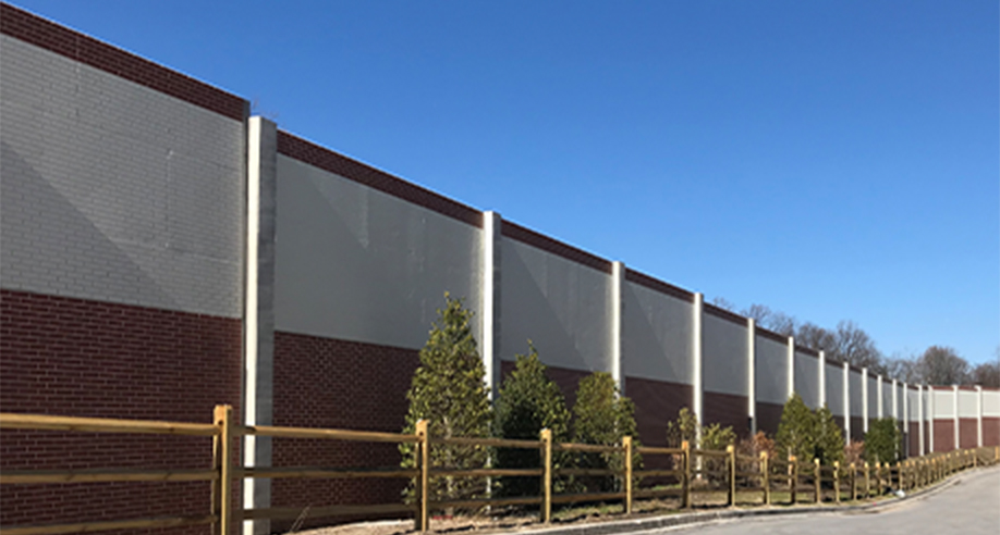 SoundWall lined with trees