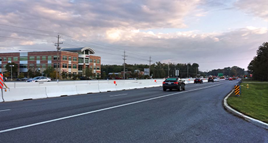 Highway dividers in use during construction