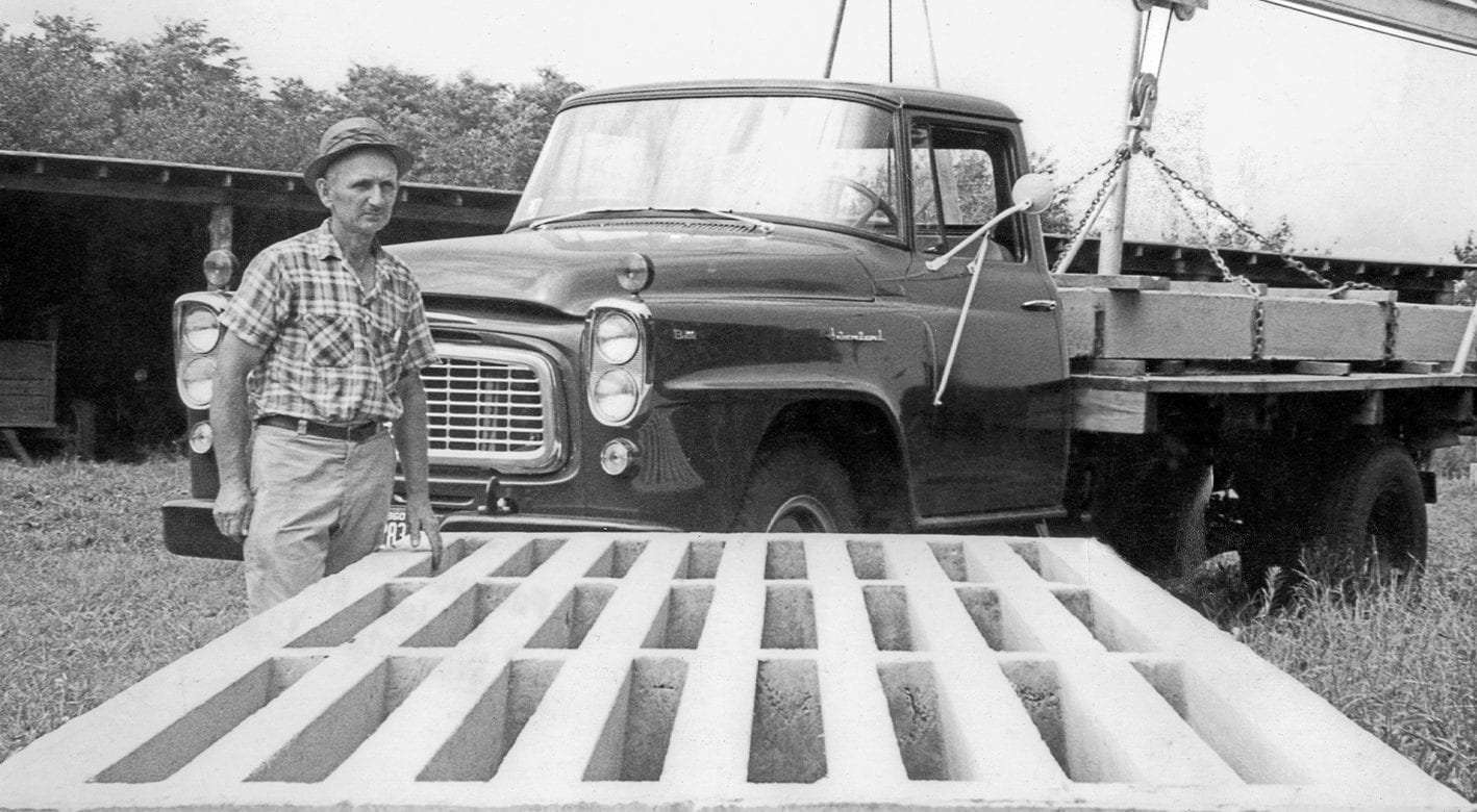 Historical shot from 1960 of David Smith and his truck