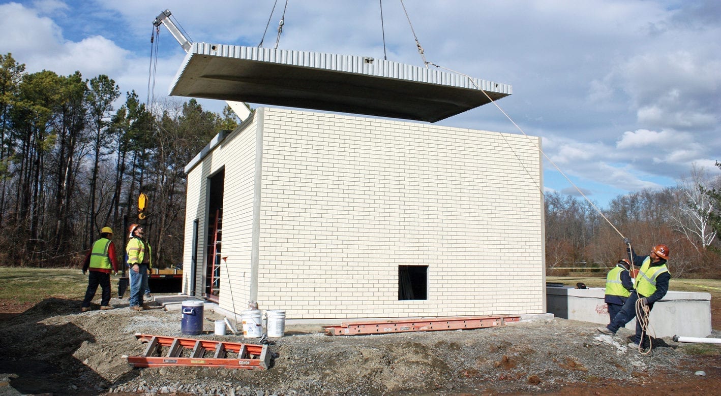 Easi-Set Precast Concrete Building being installed